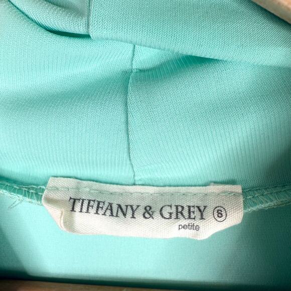 Tiffany & Grey Petite Teal Knotted Tank Top Small - Picture 4 of 5